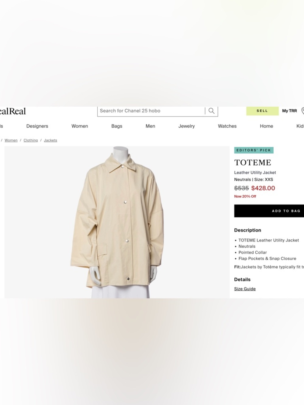Toteme Cream Overshirt Washed Cotton - Picture 11 of 12